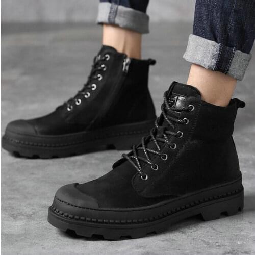 High Quality Fashion Mens Desert Military Boots Round Toe High Top Shoes Winter Mens Boots Working Boots A56-46