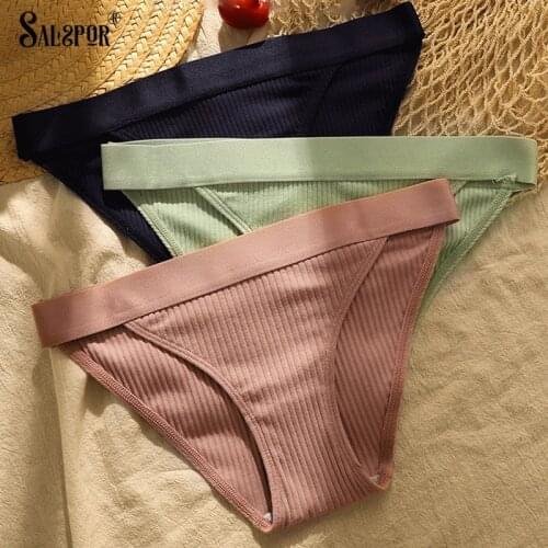 SALSPOR Womens Cotton Briefs Panties Seamless Comfortable Low-Waist Underwear Female Breathable Elastic Briefs