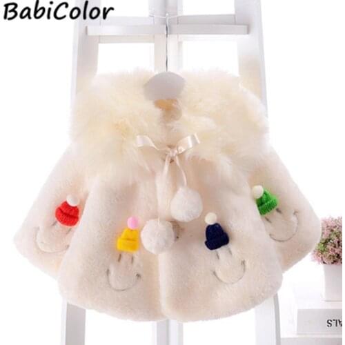 New Winter Baby Girls Clothes Faux Fur Coat Fleece Show Jacket Warm Snowsuit 1-4Y Baby Hooded Jacket Childrens Outerwear