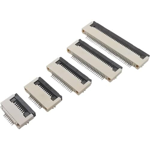 10Pcs/lot 0.5mm Pitch FPC FFC Under Clamshell Socket Flat Cable Connector 4P 6P 8P 10P 12P 14P 16P 18P 20P 24P 30P 32P 34P 40Pin