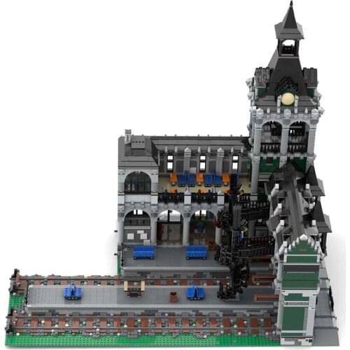 11055Pcs MOC-37719 European Railway Station Bricks Model Street View Building Set (Licensed And Designed By Das_Felixle) Gift