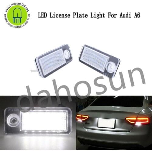 2Pcs Dahosun White LED Error Free Rear Car Number License Plate Light Compatible with Audi A6 C5 4B RS6/RS5 1998-2005