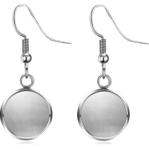 20pcs Copper Earrings Hook Cabochon Blank Base 12MM Glass Resin Jewelry Making Womens Accessories Bezels For Jewelry Making DIY