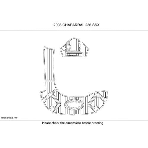 2008 CHAPARRAL 236 SSX swimming platform 6mm EVA Non-slip mat fAUX TEAK FLOOR CARPET MAT