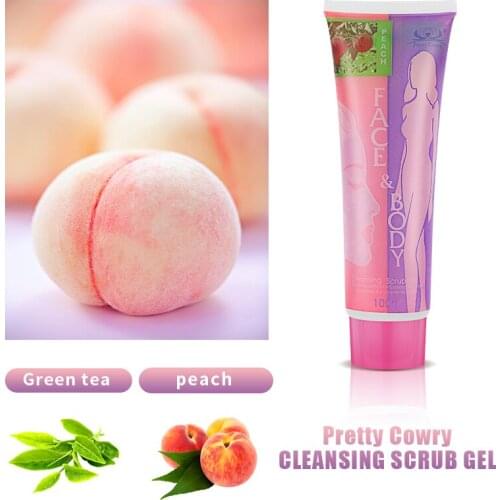 3Pcs/Lot Peach Aloe Body Scrub Gel Whitening Exfoliating Deep Cleansing Pore Removes Dead Skin Smooth Face Body Scrub Skin Care