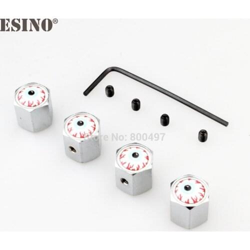 40 x Car Styling Scared Eyes Anti-theft Stainless Steel Wheel Tire Valve Stems Caps Car Wheel Tire Stem Air Valve Caps