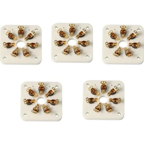 5PCS HIFI Ceramic Tube Socket 7Pin Tablet Socket Tube Seat for 6C33 FU19 FU29 FU30 Vacuum Tube Amplifer DIY