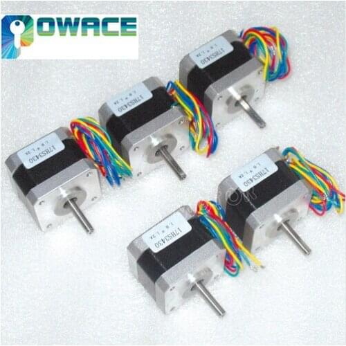 5pcs Nema17 34mm Stepper Motor 38oz-in 1.2A CNC Stepping Motor 3D Printer