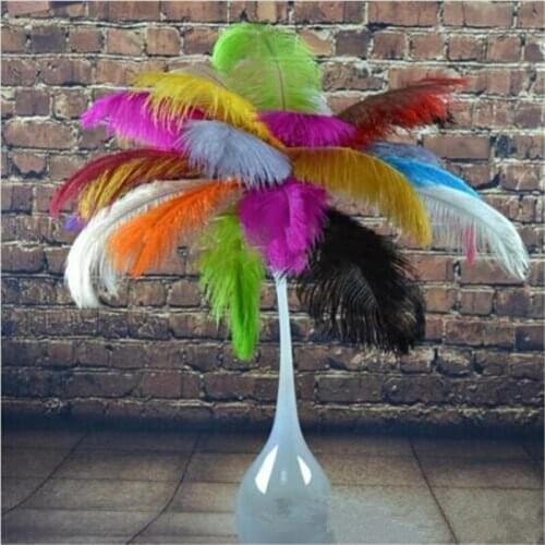 50 pcs Per lot 45~50cm White Ostrich Feather Plume Craft Supplies Wedding Party Table Centerpieces Decoration