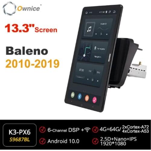 13.3 Inch 1920*1080 Ownice 1 Din Android 10.0 Car Radio forSUZUKI Baleno 2010 - 2019 GPS Multimedia Player Auto Rotatable