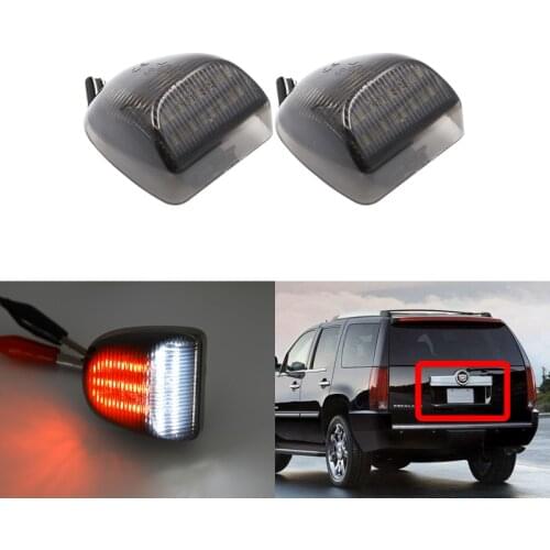 White/Red Led Rear License Plate Lights Tailgate Fog Lamp For Cadillac Escalade 2002-2006 Escalade EXT 2007-2013