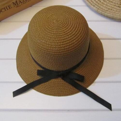 Free shipping 1 PCS 2016 NEW Fashionable Womans Sun hat Bowknot is Long Ribbon Straw Hats