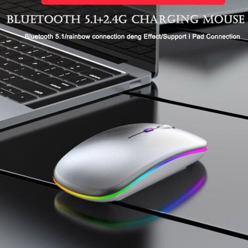 Ratón inalámbrico Bluetooth 5,1, Mouse silencioso USB, ergonómico, recargable, para portátil