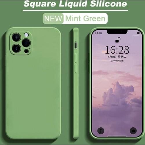 Phone Case For iPhone 5 5S SE 7 6 6S 8 Plus X XR XS 11 12 Mini Pro Max 2020 Candy Color Straight Edge Liquid Silicone Back Cover