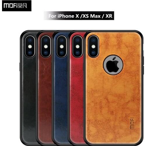 MOFi PU Leather + TPU + PC Case for iPhone XS Max Cover Phone Cases Full Protection Back Cover for iPhone XS XR Case
