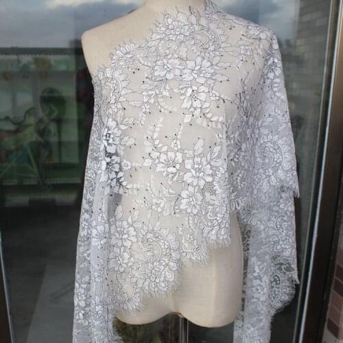 High-end two-tone color gray-bottom black line eyelash lace fabric DIY clothing wedding veil skirt accessories