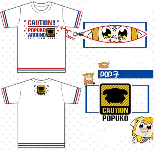 Anime POP TEAM EPIC Funny Zipper T-shirt Cosplay Pipimi Popko Shirts Costume Student Men Women Tees Tops Gift Halloween