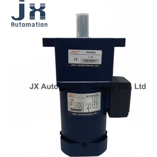 JSCC 90W 380V AC Induction Motor 90YS90GY38+90GF60HE Standard Gear Box with lug