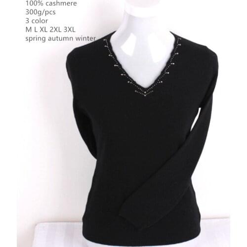 Naizaiga 100% cashmere v-neck thick women rose black fashion winter warm pure solid sweater YDSM40