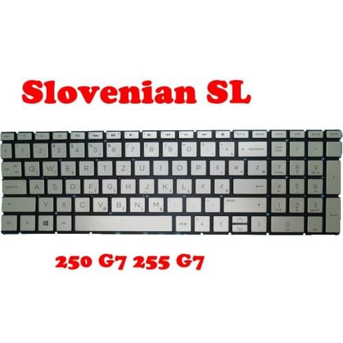Laptop Keyboard For HP 250 G7 255 G7 Silver Spanish SP/France FR/Czech CZ/Swiss SW/Bulgaria BG/Thailand TI/Slovenian