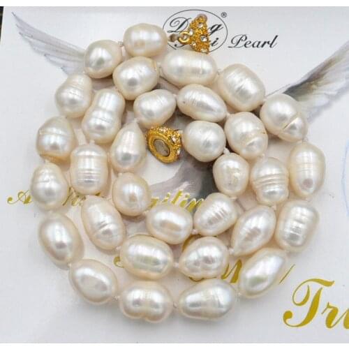 Beautiful Natural 8-9MM SOUTH SEA BAROQUE WHITE PEARL NECKLACE 18" AAA