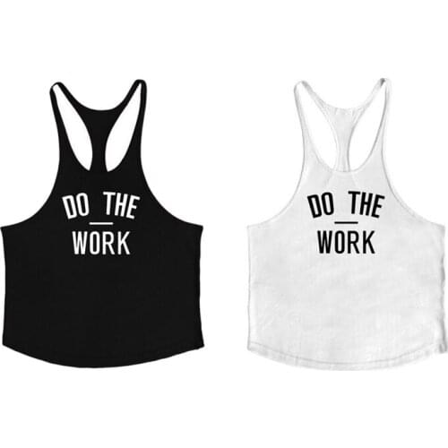 Hot Kf-2X Muscleguys Brand Gyms Clothing Singlet Y Back Gym Tank Top Men Fitness Stringer Vest Cotton L White & Black