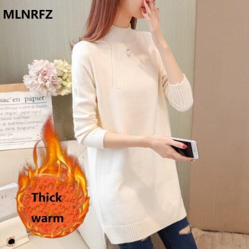 Fashion 2020 Women Autumn Winter Long Pullovers Sweater Casual Warm Thicken Female Knitted Sweaters Pullover Lady Tops