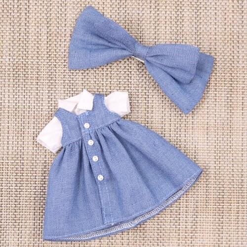Outfits For ICY DBS Blyth Doll Simple Dress With Hairpin For 1/6 BJD Ob24 Anime Girl