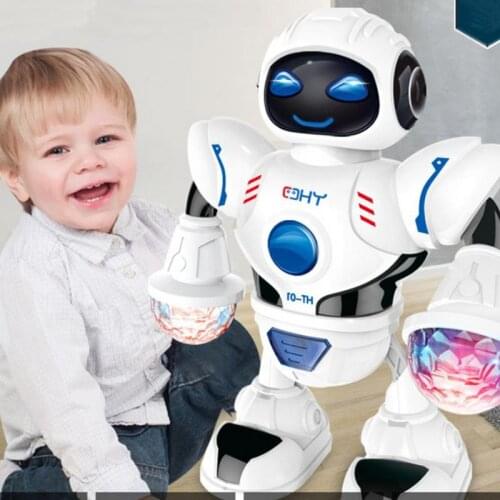 2019 NEW LED Light Music Dancing Humanoid Electric Robot Toy Children Pet Brinquedos Electronics Jouets Electronique For Kid