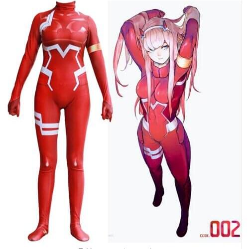 New Darling in the Franxx Cosplay Costume Anime Zero Two 3D Printed Zentai Catsuit Bodysuit Jumpsuits Long Sleeve Drop Ship