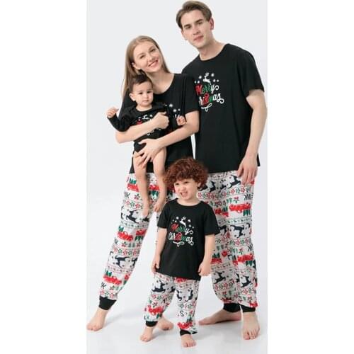 Christmas Father Mother Kids Baby Girl Boy Family Matching Pajamas Baby Romper Men Women Children Home Wear Family Clothing Set