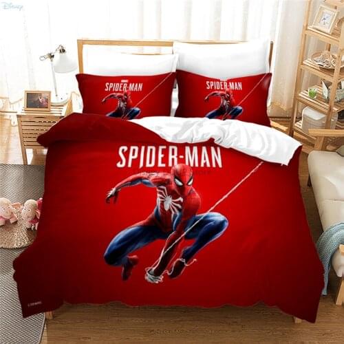 Popular Red Spider Man Pillowcases Duvet Cover Sets Single Twin Double Queen King Size Bedding Set Comforter Cover Bedding Sets