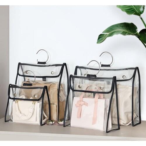 Transparent Dust-Proof Storage Bag High Capacity Hanging Portable Protective Storage Bags Organizer
