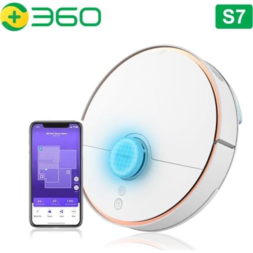 360 Botslab S7 Robot Vacuum Cleaner 2650Pa Mop Off-limit Area Memory Cleaning Anti-drop Voice Control by Tmall Wizard Elf Alexa