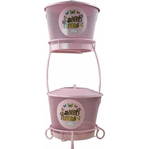 Santa Claus in Wrought Iron Potato & onions Box Pink