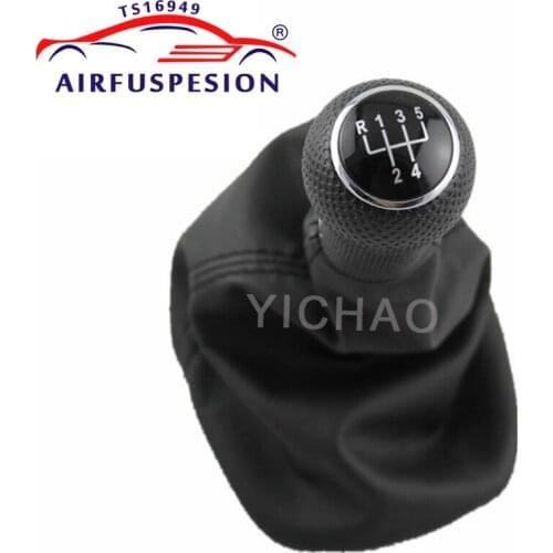 5 Speed Gear Shift Knob with Giator Leather Boot For VW GOLF IV BORA 1J0711113 1999-2006 12mm Hole Gear Lever Gaiter Boot