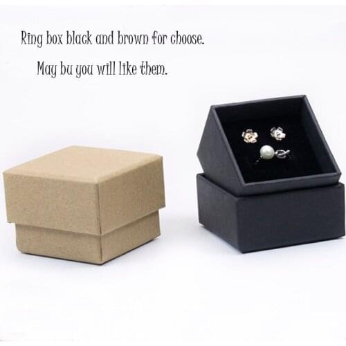 Black Color Box For Jewelry 50pcs /lot Jewelry Organizer Box Engagement Ring For Earrings 5.3x5.3x4cm Kraft Paper Gift Boxes