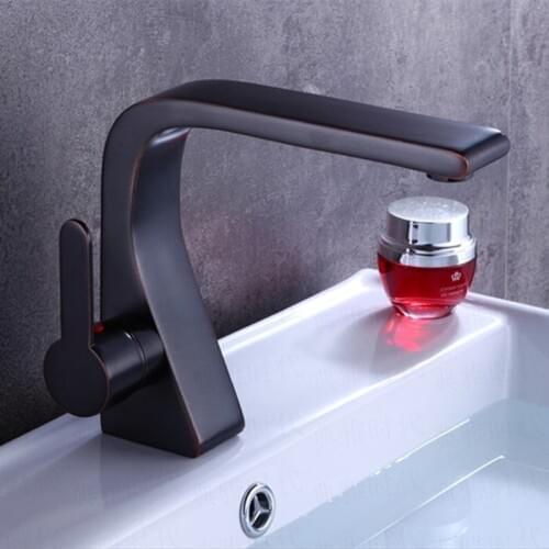 Basin Faucet Total Brass Deck Mounted Lavatory Basin Tap Bathroom Sink Mixer Tap Hot & Cold Faucet Unique design Water Crane