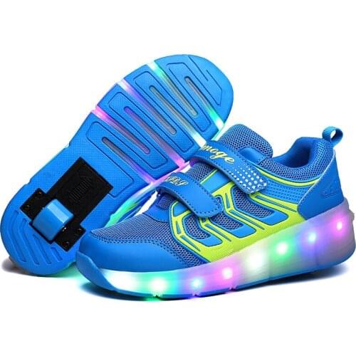 LED Flashing Single Roller Skate Shoes Child Girls Boys Roller Shoes Luminous Sneakers Women Light Up Shoes Roller Skates Kids