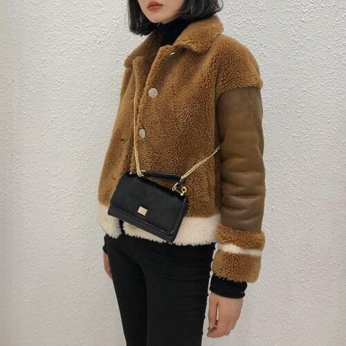 Winter Shearing Real Sheep Coat Korean Fashion Lamb Fur Jacket for Women Clothes 2020 HYY-902 YY202