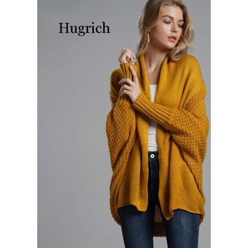 Oversized Sweater Cardigan Female Clothes Patchwork Batwing Sleeve Long Cardigans Women Winter Jacket Coat Big Sizes