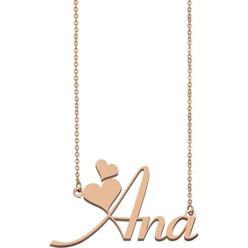 Ana Name Necklace Custom Gold Chokers for Women Girls MOM Best Friends Birthday Wedding Mother Gift -Stainless Steel