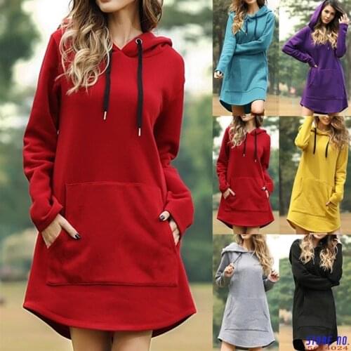 Women Casual Loose Dress Cap Spring Winter Boho Bow Full Long Sleeve Befree Mini Dress Plus Sizes Dresses Pocket Femme 2020
