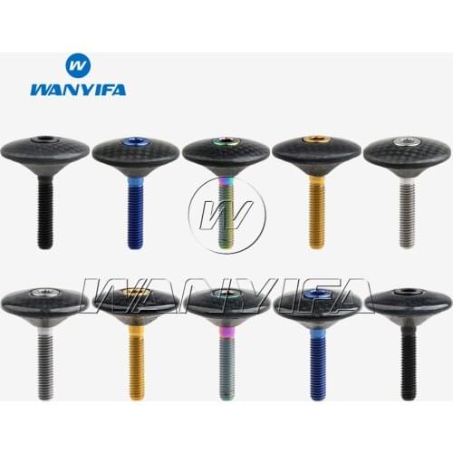 1 1/8" 3K Carbon Fiber Glossy Matte Cycling Headset Stem Top Cap with M6x35 Titanium Bolt