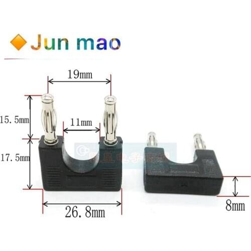 1PCS Pure copper 4mm banana plug short circuit plug short jumper automobile instrument test line socket spacing 19mm