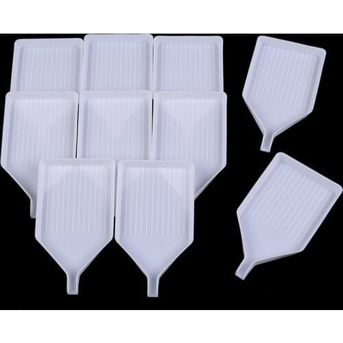 10pcs 5D Diamond Rhinestone Plate Tray DIY Cross Stitch Nail Art Dotting Plastic Tools