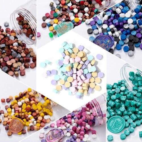 100pcs/bag Vintage Octagonal Sealing Wax Beads DIY Envelope Wedding Postcard Making Tools Lacquer Wax Seal Stamp Tablet Pill#38