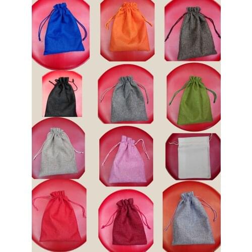 100pcs Handmade Jute Drawstring Gift Bags For wedding party jewelry gifts packaging bag pouch jewelry packaging display storage
