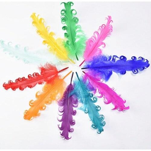 20-100pcs/lot curly Goose Feather 13-18cm diy Feathers for needlework Halloween Christmas wedding costumes hat Decorative pluma