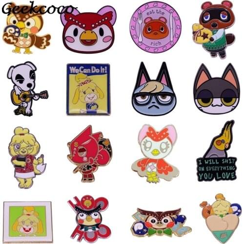 20pcs/lot J1716 Cartoon Animals Enamel Pins Brooch Badge Women Men Lapel Backpack Bags Cute Jewelry Kids Gifts